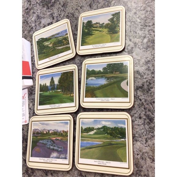 Vintage Pimpernel Deluxe Finish Traditional Collection 6 PC Coasters Original Bo - Picture 11 of 15